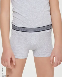 Boxer bimbo in cotone organico con elastico a righe