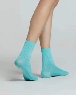 CALZA COTONE IBISCO CON MICRO DISEGNI
