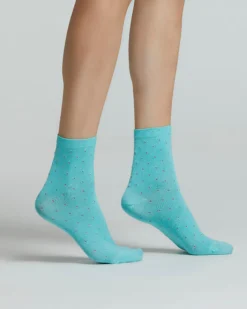 CALZA COTONE IBISCO CON MICRO DISEGNI