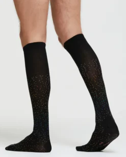 CALZA LUNGA COTONE NICOLÃ’ DISEGNO A POIS IRREGOLARI MULTICOLOR