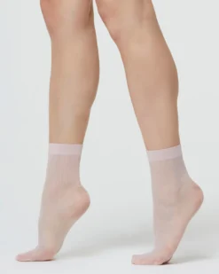 CALZINO VELATO CAROL CON MOTIVO RIGHE VERTICALI