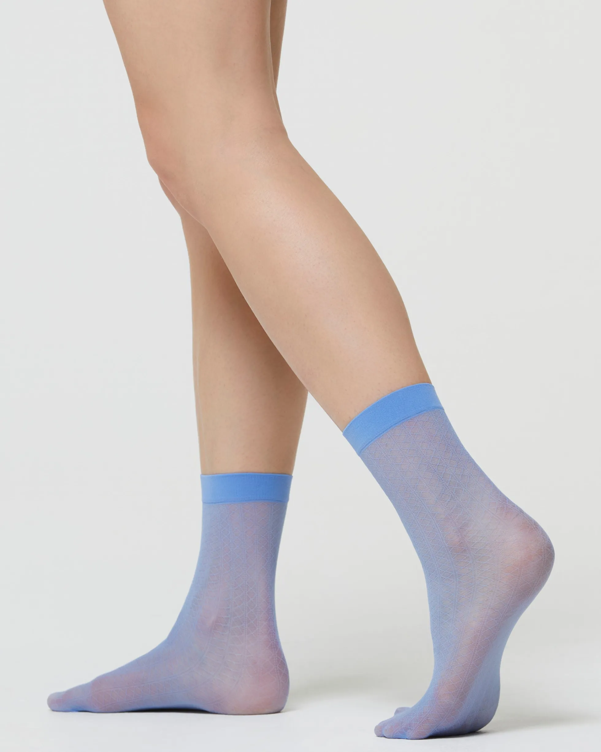 CALZINO VELATO NATALIE CON MICRO MOTIVI ROMBI