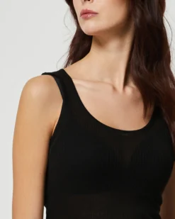 Canotta rib modal cashmere a costine