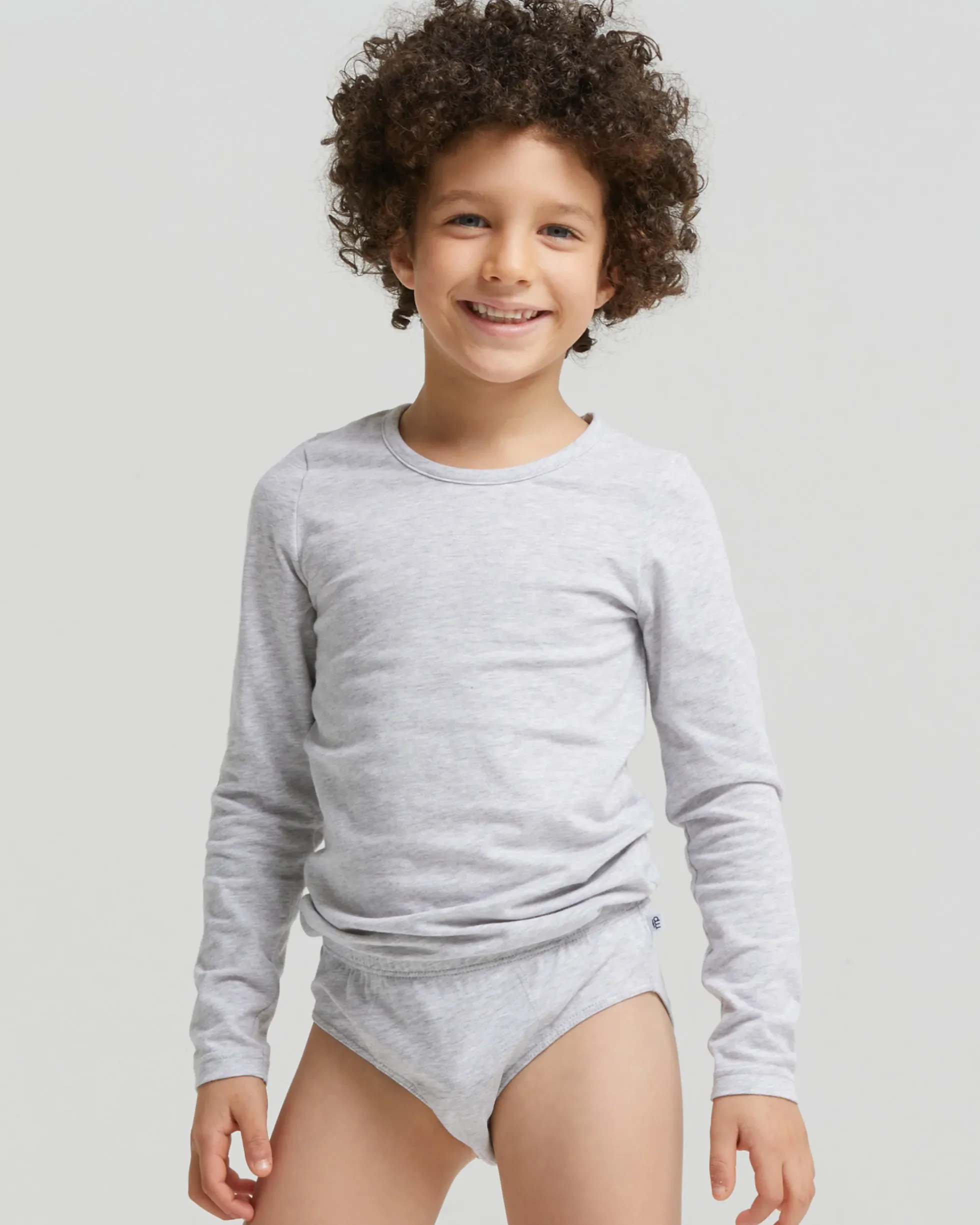 Maglia girocollo a maniche lunghe bimbo in caldo cotone organico