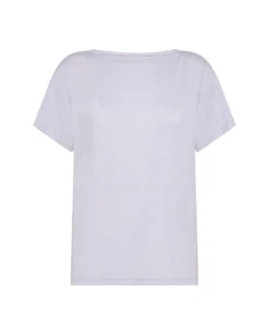Maglia manica corta scollo barchetta in viscosa sostenibile vestibilità over