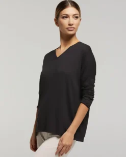 Maglia manica lunga in viscosa sostenibile vestibilità over