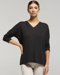 Maglia manica lunga in viscosa sostenibile vestibilità over