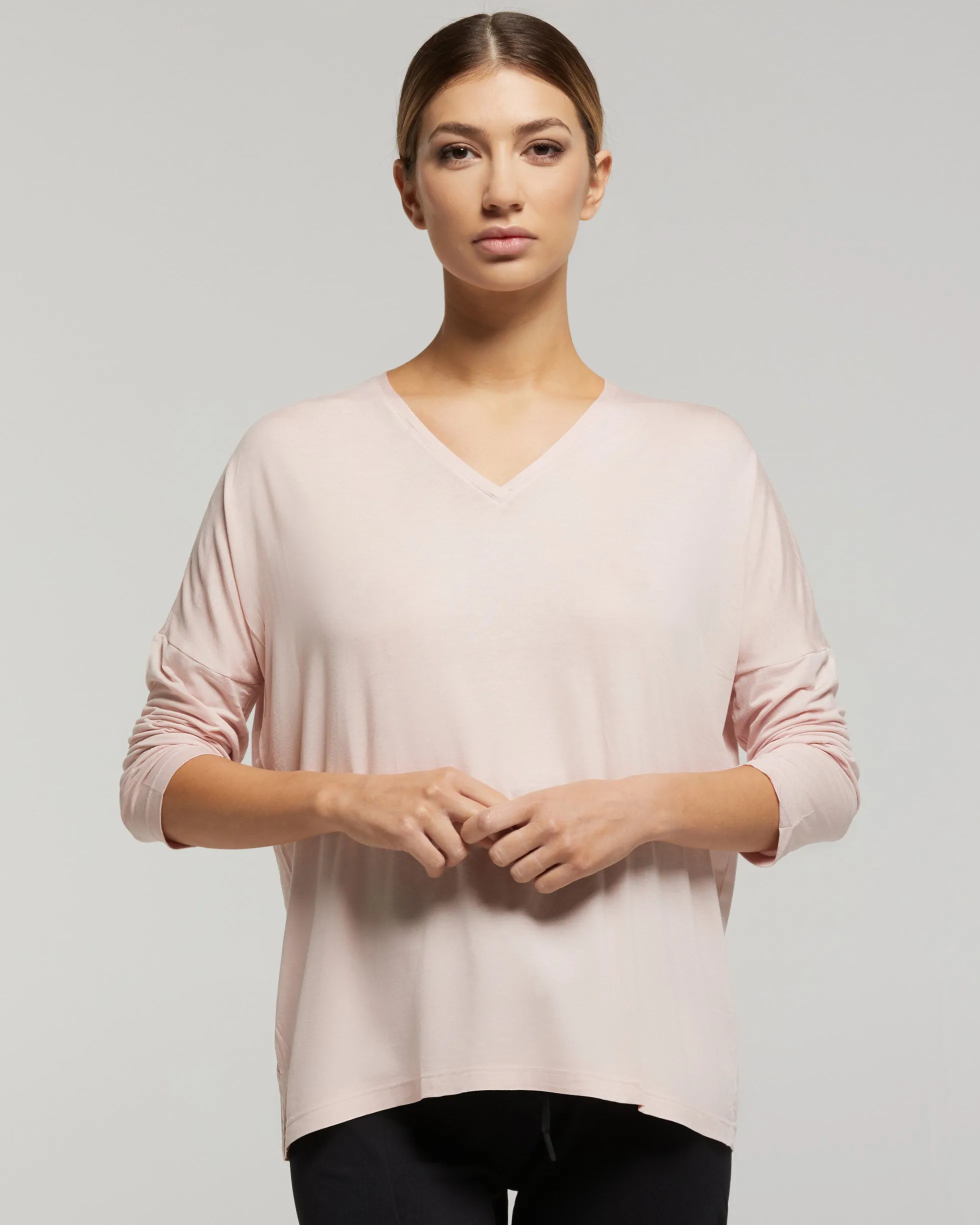 Maglia manica lunga in viscosa sostenibile vestibilità over