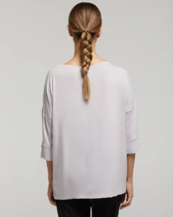 Maglia scollo barchetta in viscosa sostenibile vestibilità over