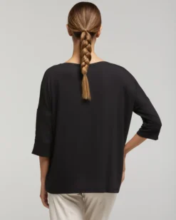 Maglia scollo barchetta in viscosa sostenibile vestibilità over