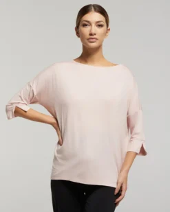 Maglia scollo barchetta in viscosa sostenibile vestibilità over