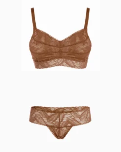Set Completo coordinato Intimo Pizzo (Caramello)