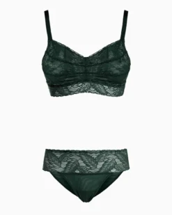 Set Completo coordinato Intimo Pizzo (Verde)