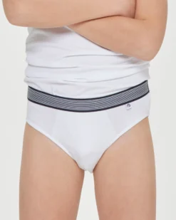 Slip bimbo in cotone organico con elastico a righe