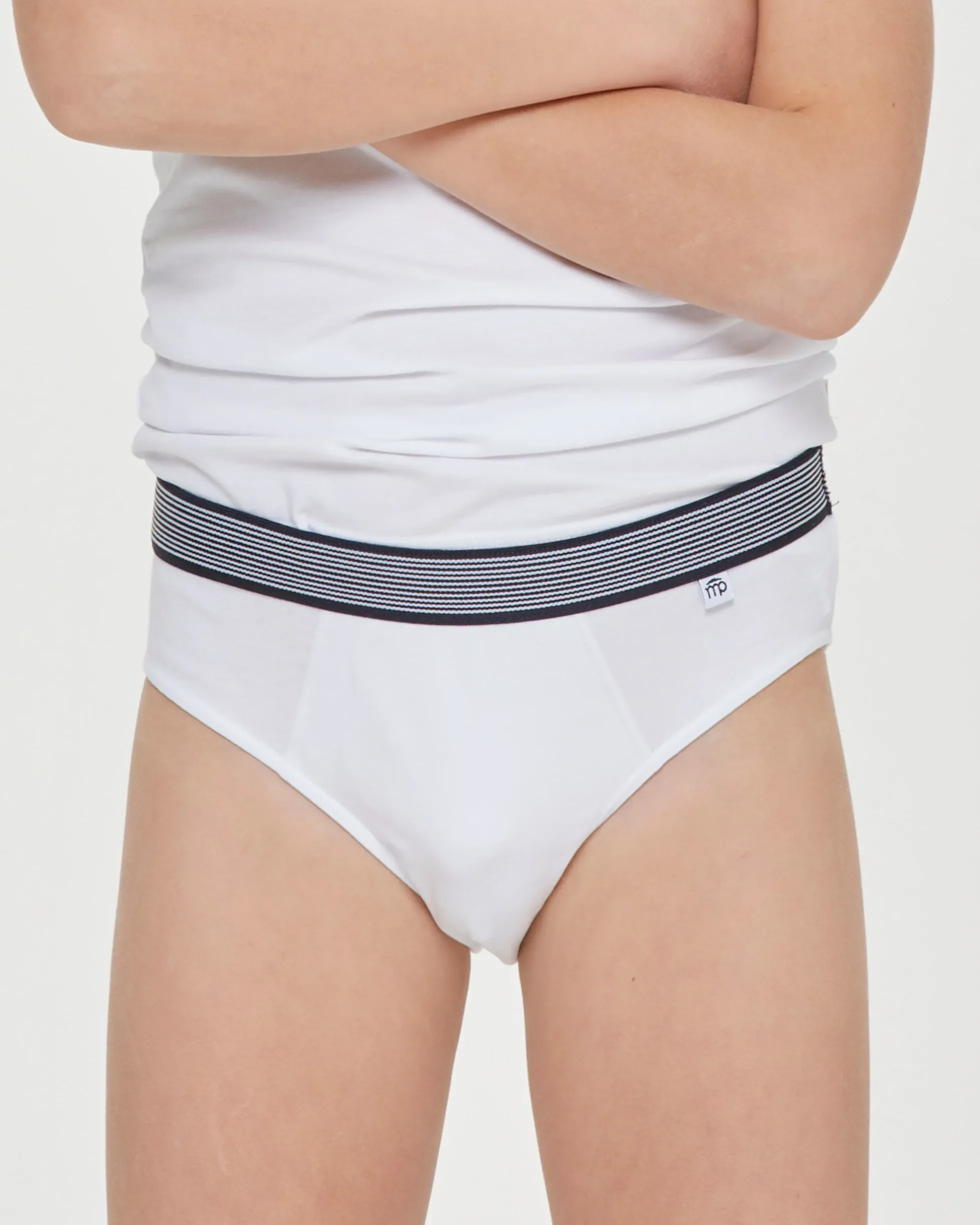 Slip bimbo in cotone organico con elastico a righe