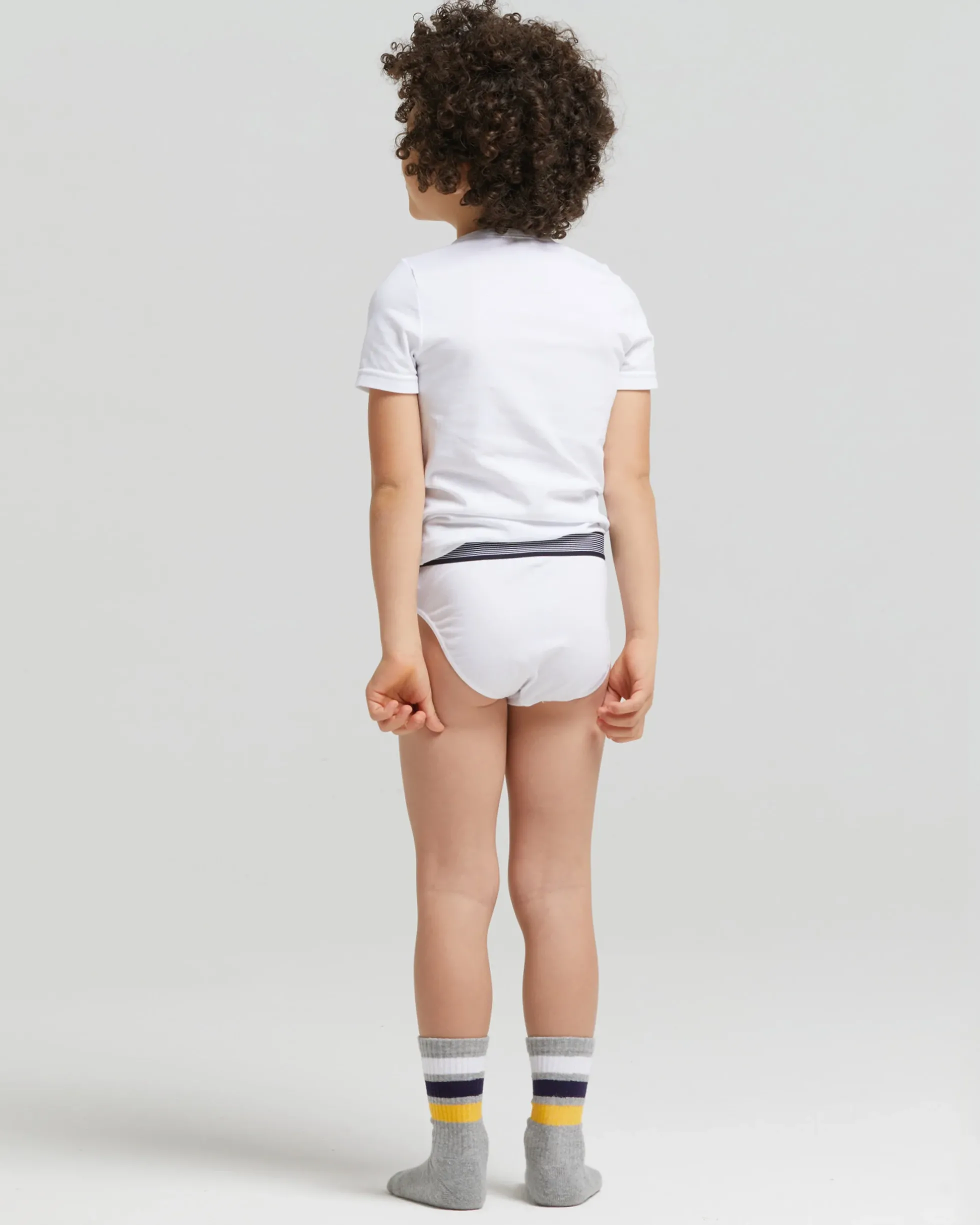 Slip bimbo in cotone organico con elastico a righe