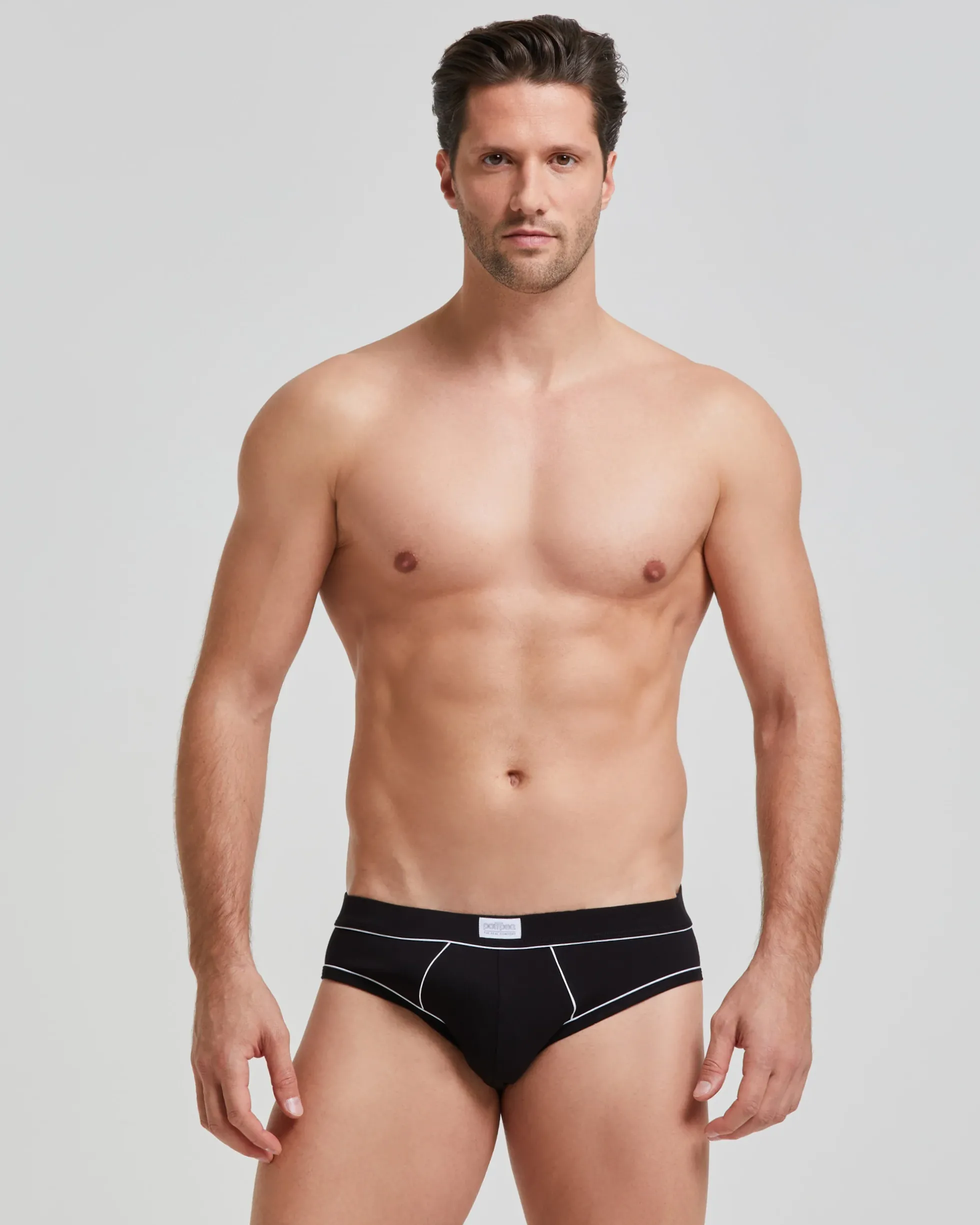 Slip uomo cotone con dettagli a contrasto