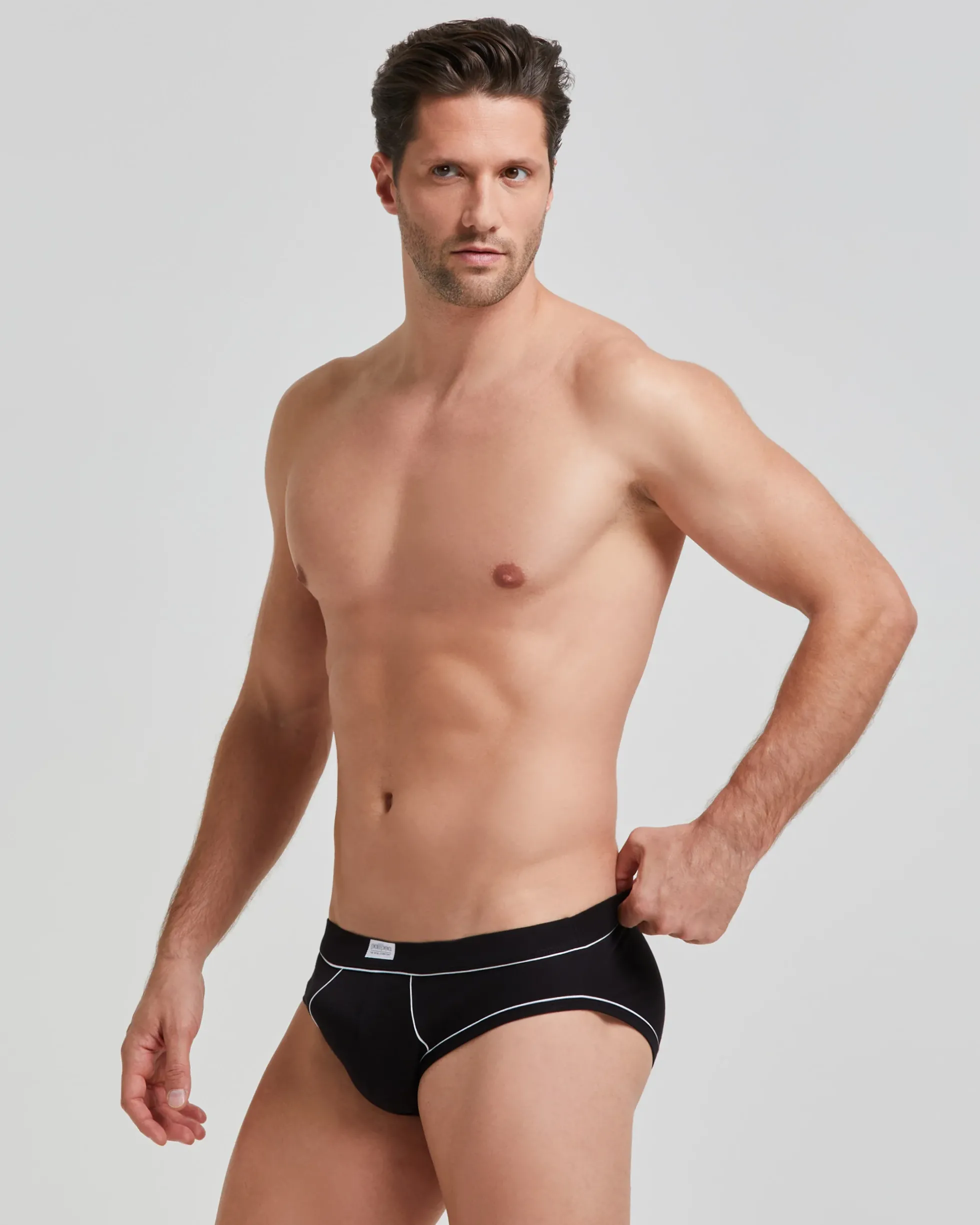 Slip uomo cotone con dettagli a contrasto