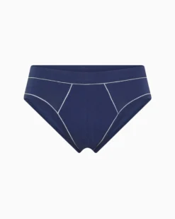 Slip uomo cotone tinta unita con dettagli a contrasto