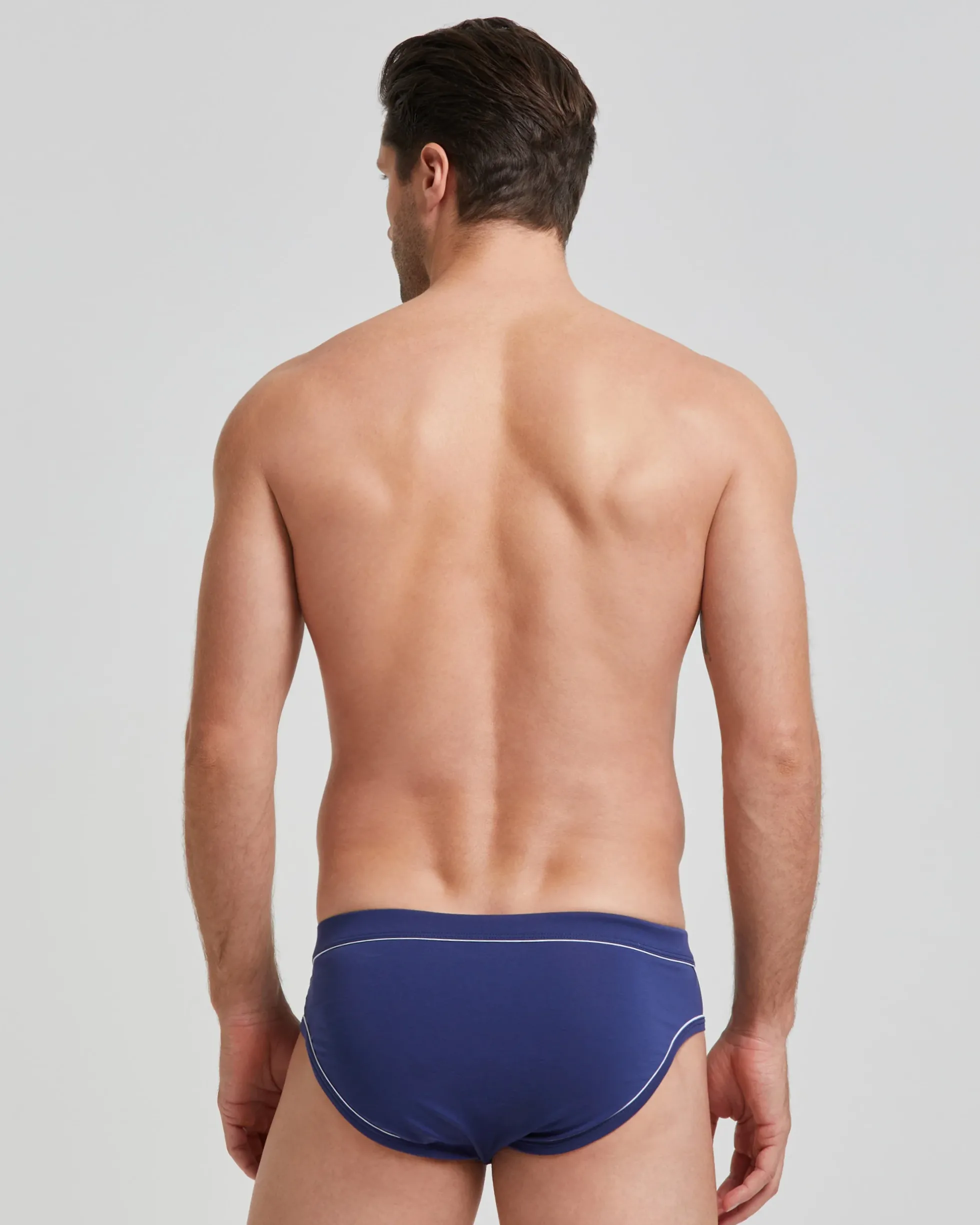 Slip uomo cotone tinta unita con dettagli a contrasto