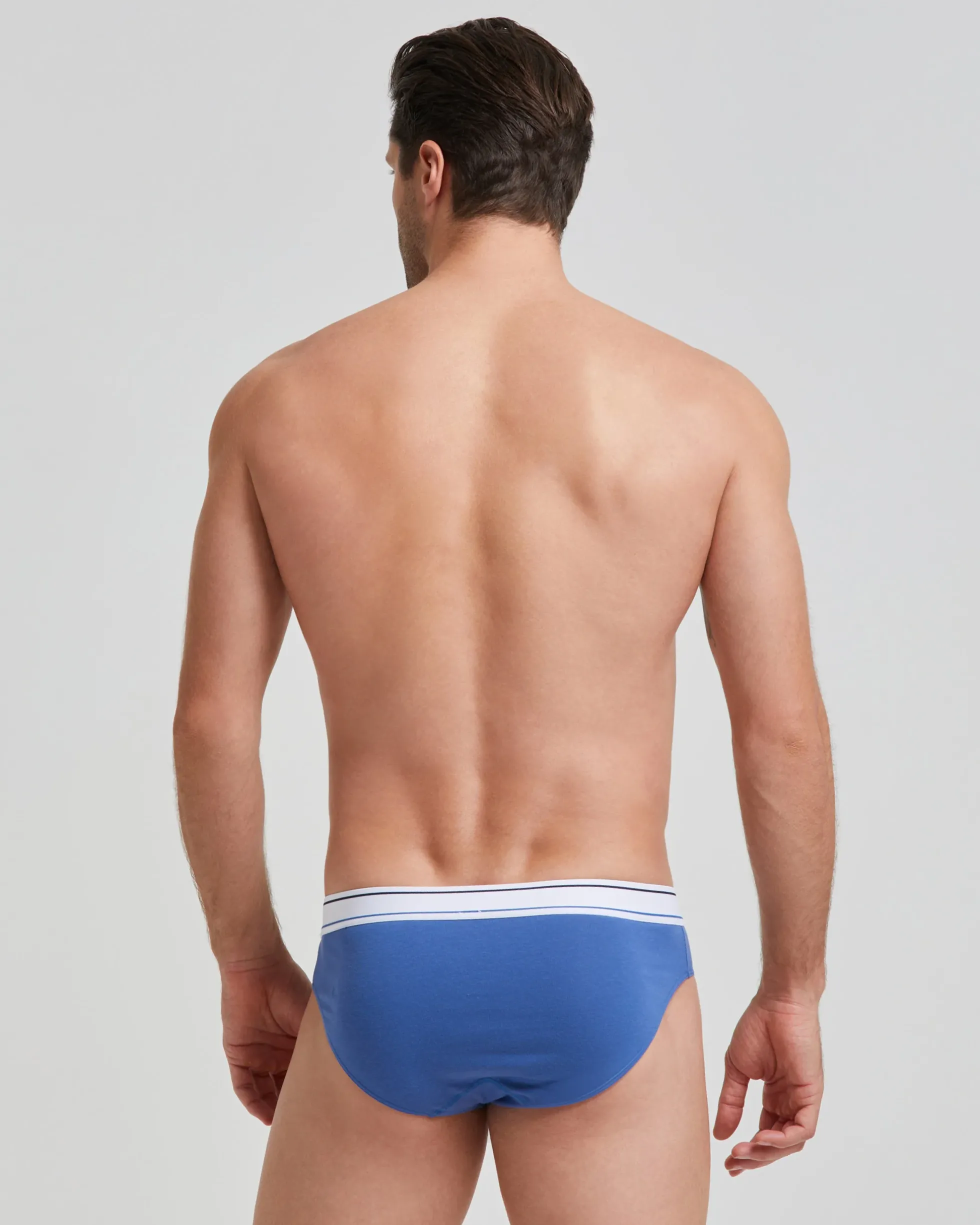 Slip uomo cotone tinta unita con elastico rigato