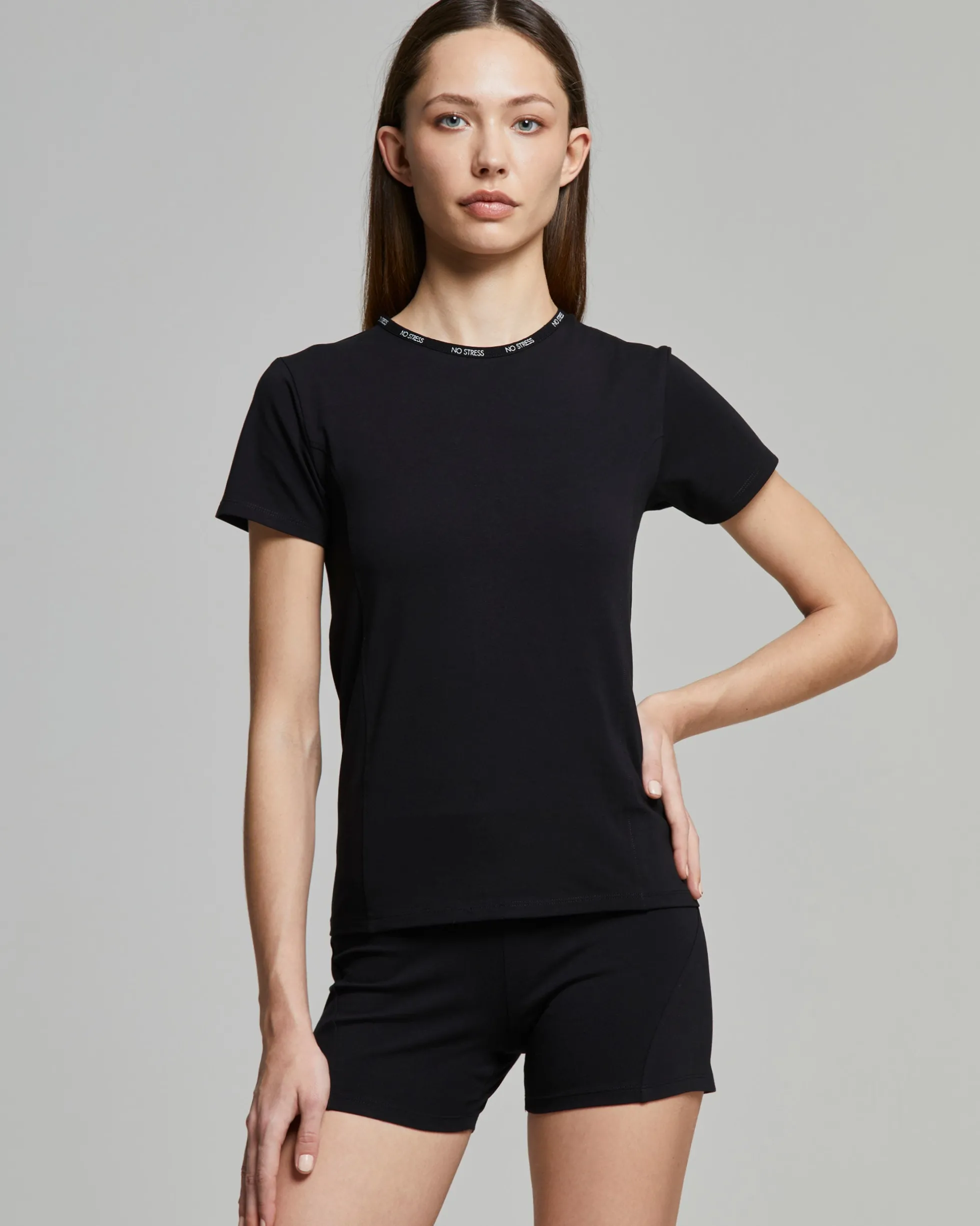 T-shirt donna no stress slim fit cotone