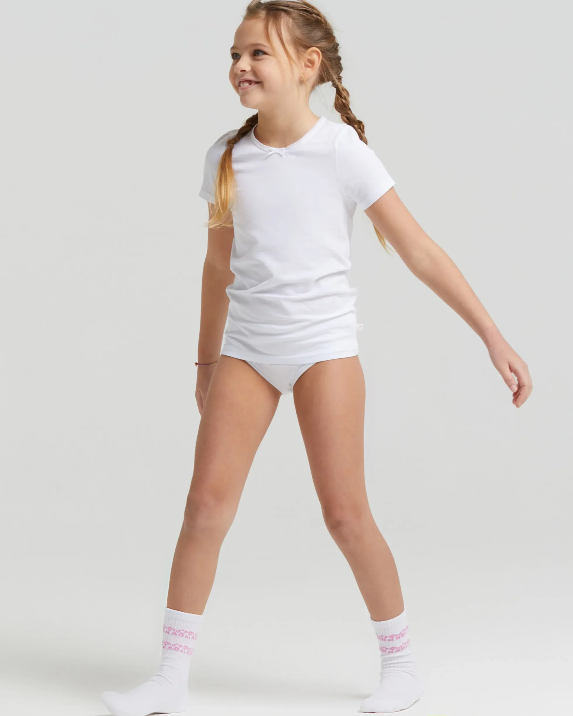 T-shirt girocollo bimba in cotone organico
